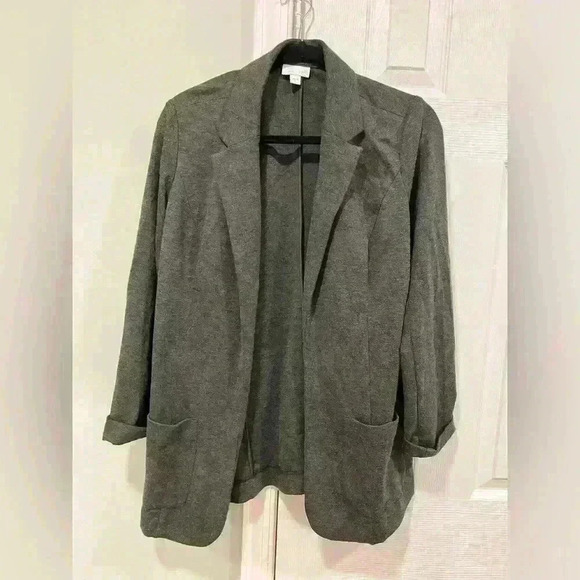 J.Jill women’s size Small Gray Ponte Blazer stretch 3/4 sleeve - Picture 1 of 3